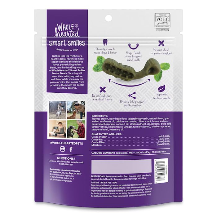 WholeHearted Smart Smiles Original Flavor Dog Treats 12 oz. Count of 26