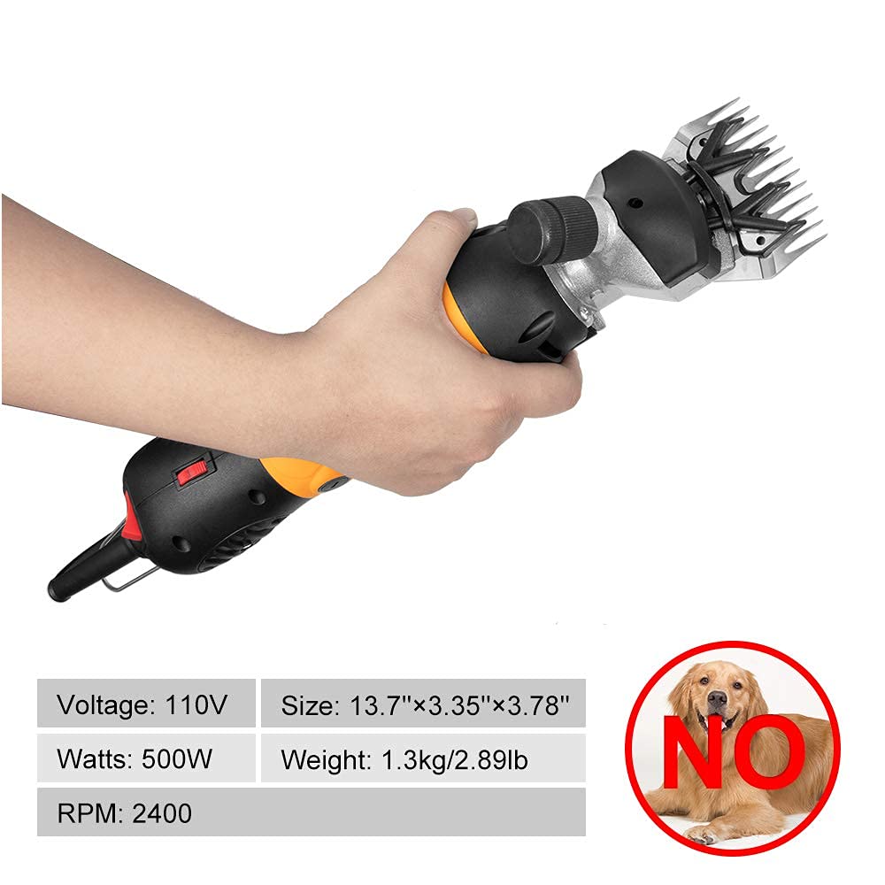 Beetro 500W, Electric Professional Sheep Shears, Animal Grooming Clippers For Sheep Alpacas Goats And More, 6 Speeds Heavy Duty
