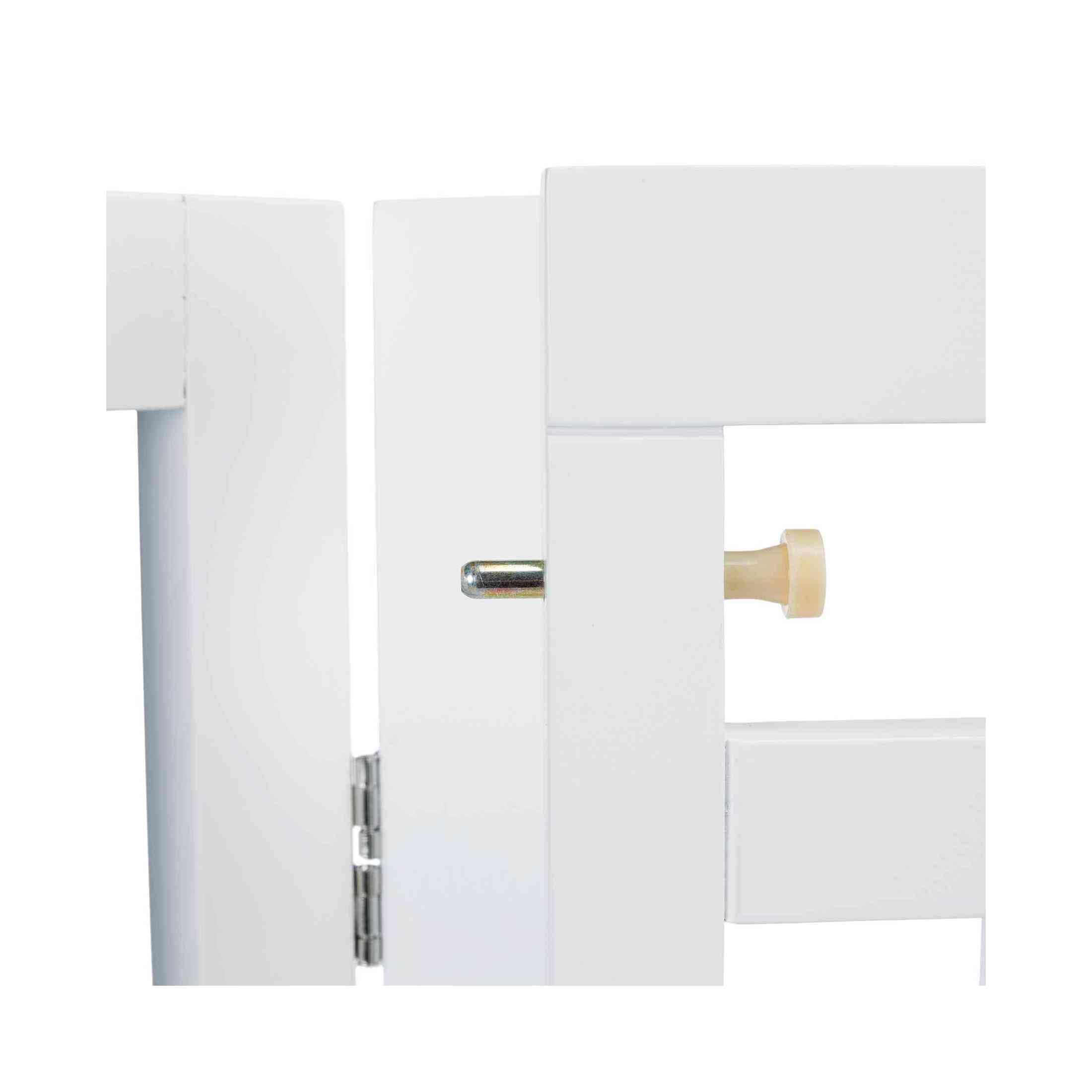 Trixie Freestanding 4-Panel Pet Gate, Foldable Pet Barrier Fence, Convertible Pet Pen, 32-in Tall, Walk Through Door, White