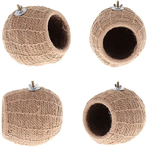 Litewoo Bird Breeding Nest Warm Rope Bed House For Small Medium Bird Parrot Parakeet Conure Cockatiel Canary Finch Lovebird Budgie (D: Hemp Rope)