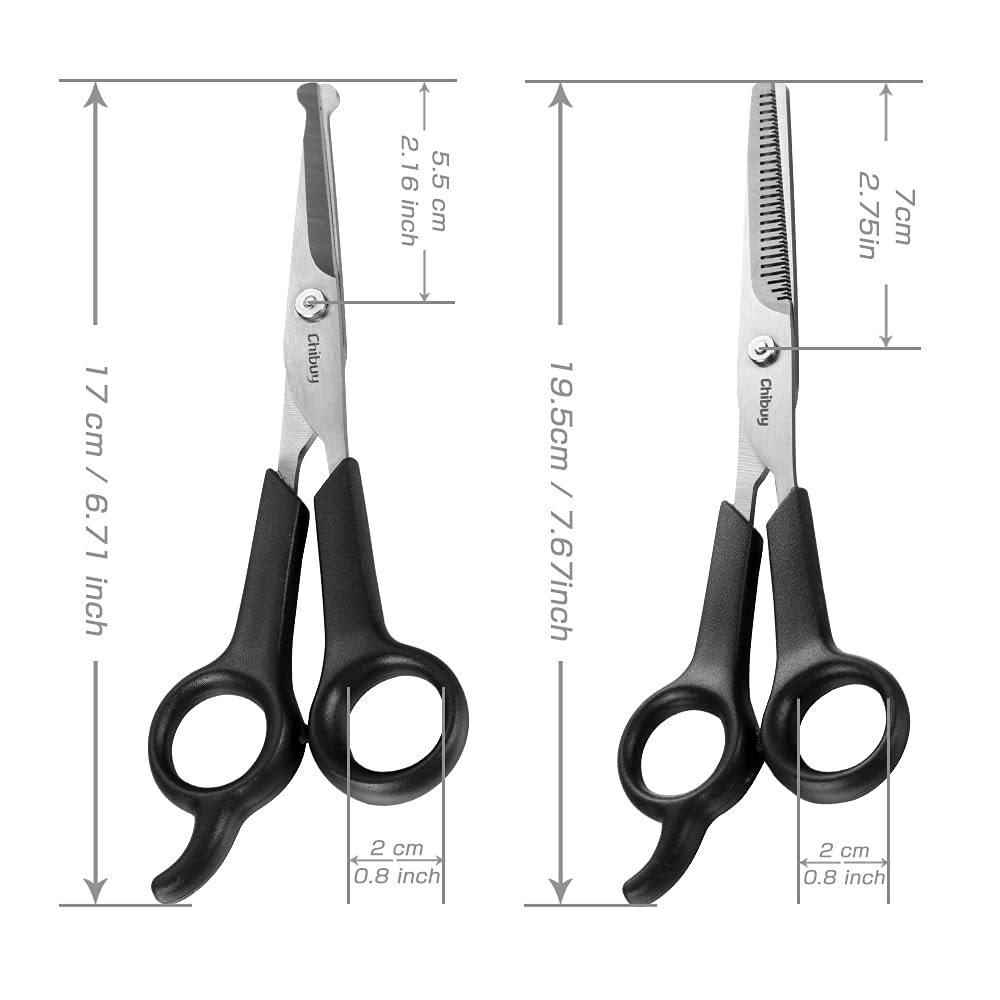 Professional Pets Grooming Scissors Set Stainless Steel Dog Eye Scissors Thinning Shears For Dogs And Cats, Home Pet Grooming Tool Kit