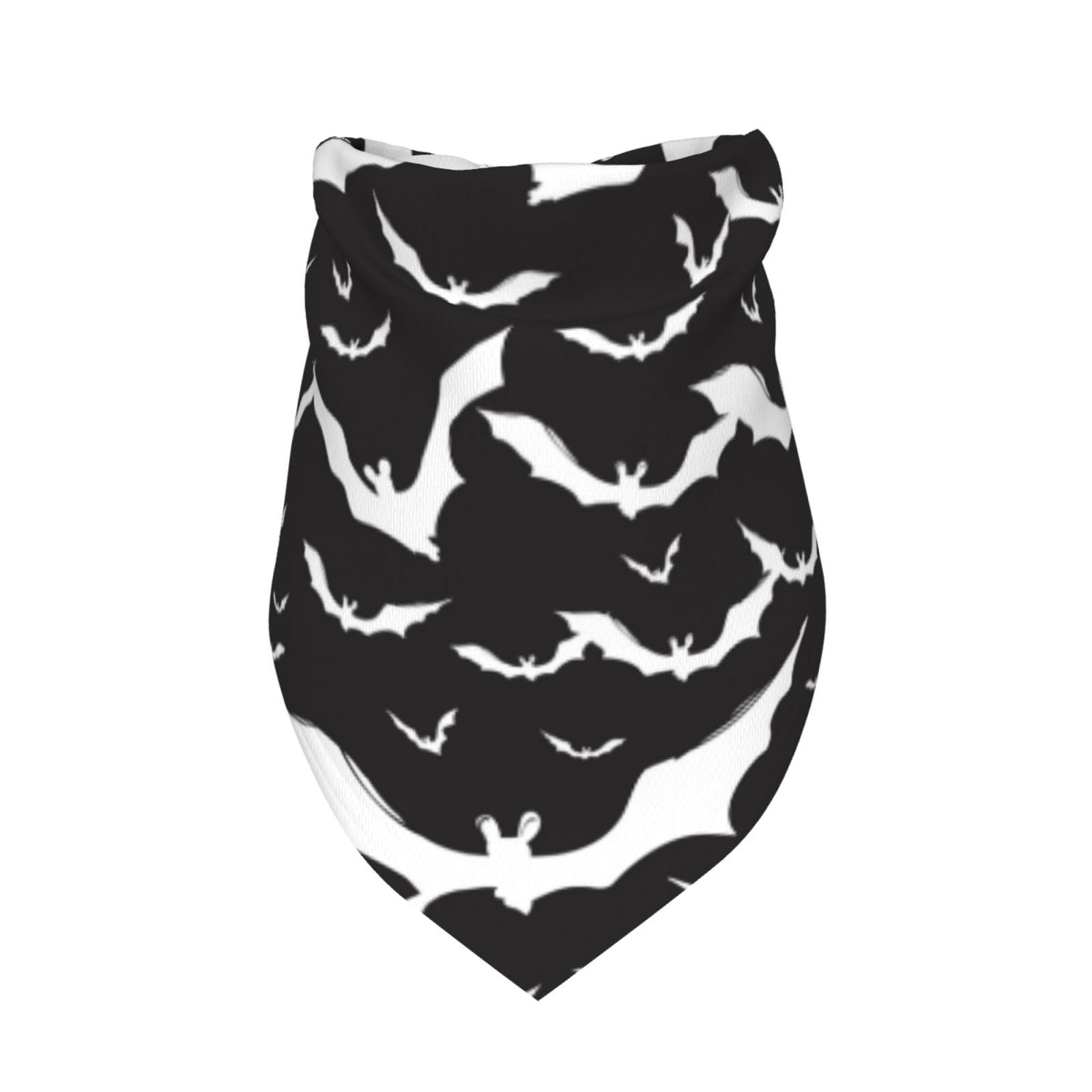Bats Halloween Goth Silhouettes Black White Dog Bandana Scarf Triangle Bibs Pet Accessories Cat Kerchief