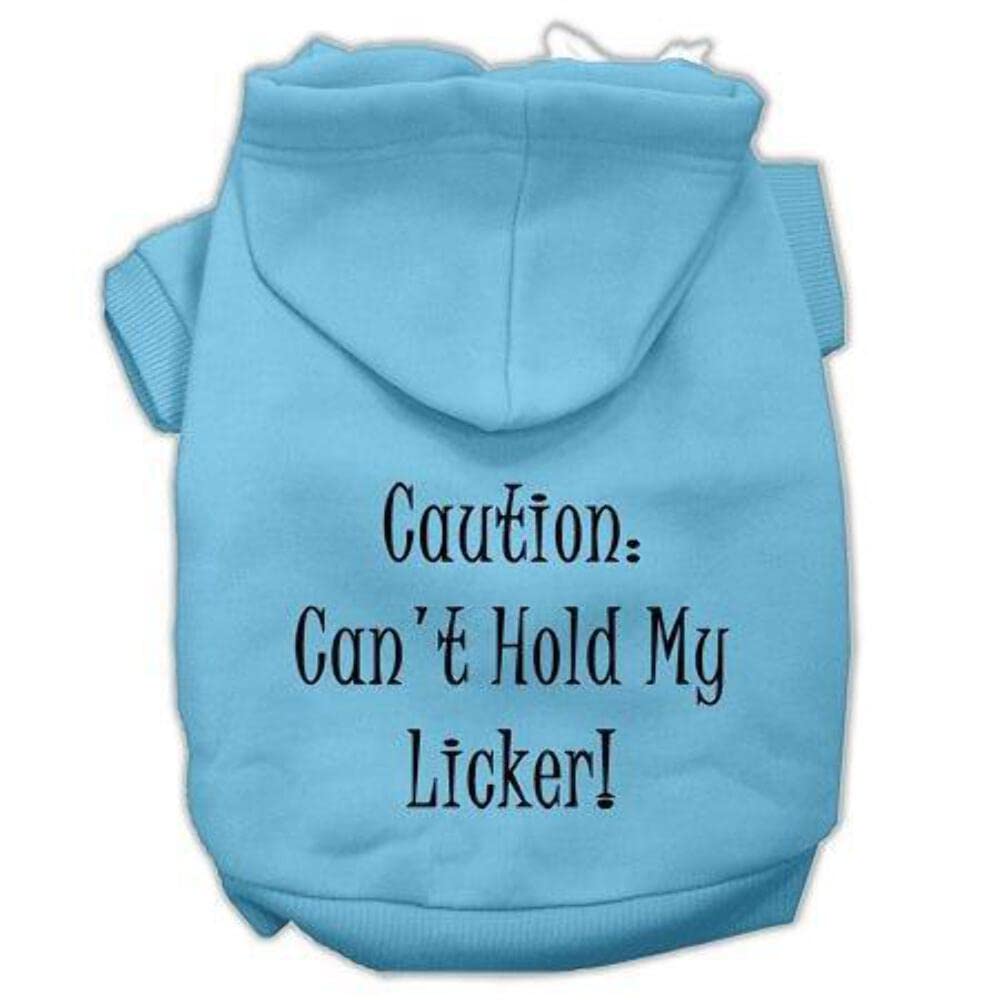 Mirage Pet Products Can't Hold My Licker Screen Print Pet Hoodies, Small, Baby Blue