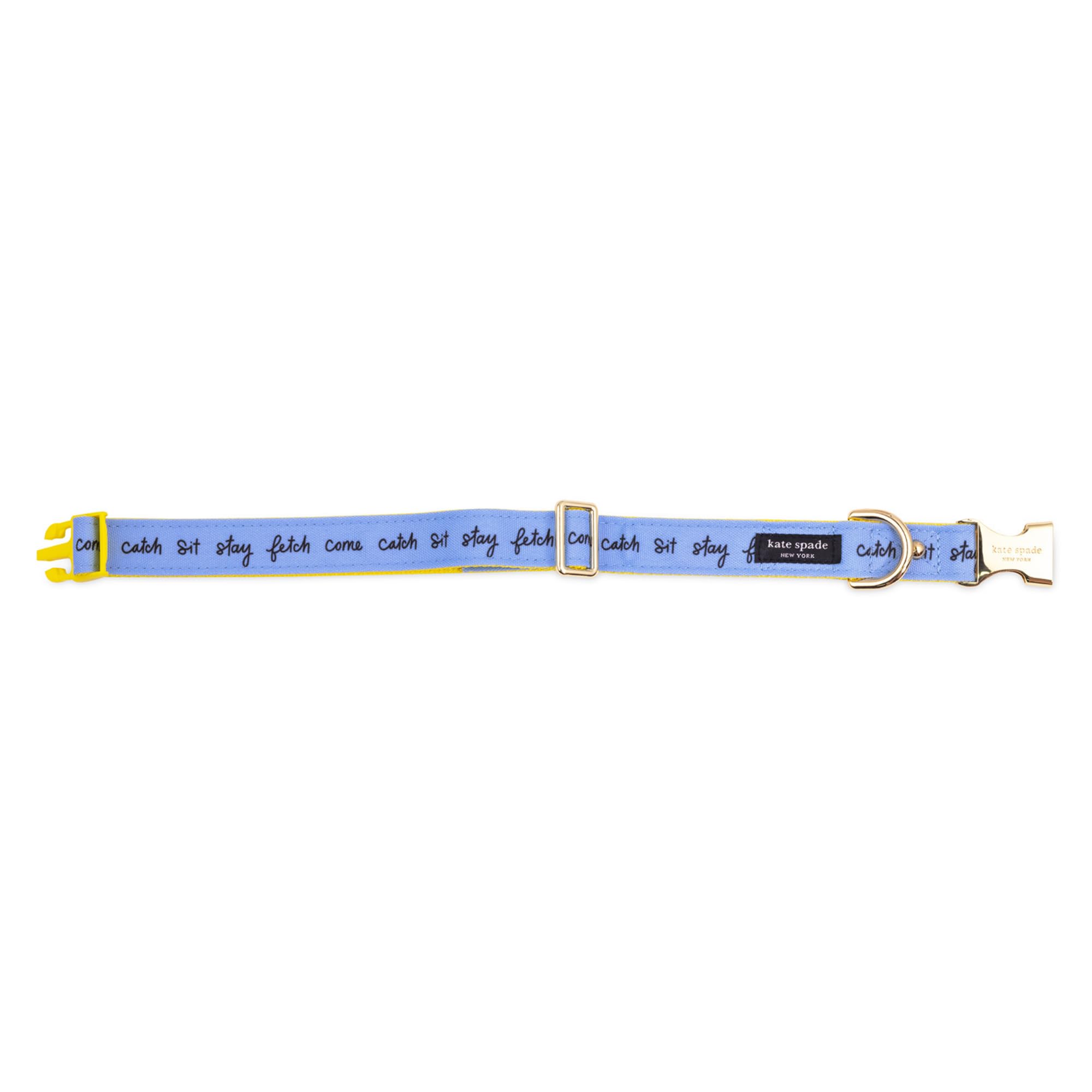 Kate Spade New York Cute Dog Collar With Gold Metal Details & Plastic Buckle, 15' To 22    Adjustable Dog Collar For Female Or