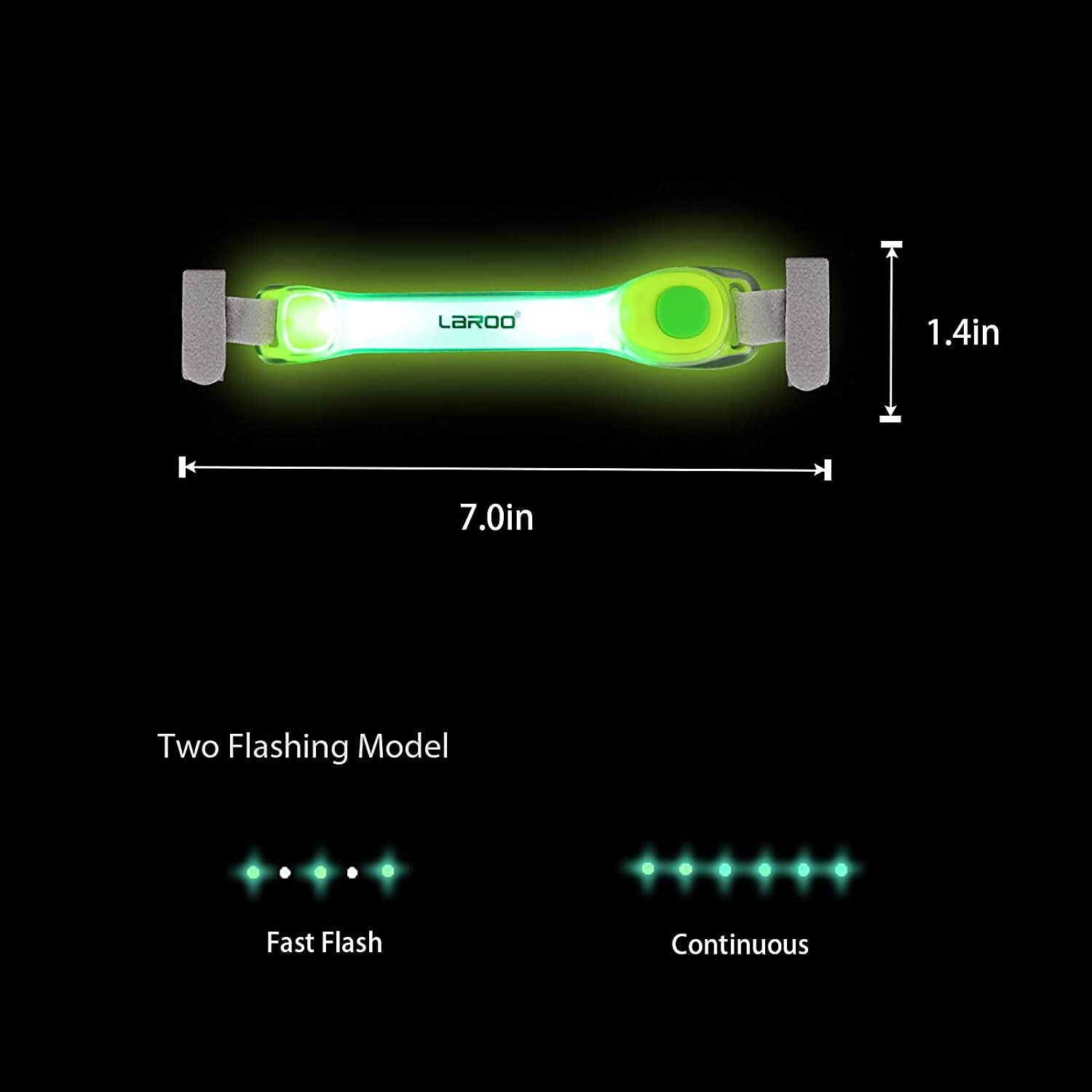 Laroo Light Up Dog Collar With Nylon Stickers, Universal Glowing Collar Accessories For Leash Harness, Silicone Waterproof Dog L