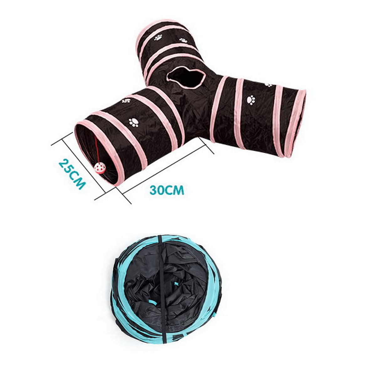 Cat Tunnels, Pet Ferret Rabbit Bunny Tunnels Tubes Subway Habitats, Y-Style, Diy Cat Peekaboo Maze House Tent Bed, Kitten Intera