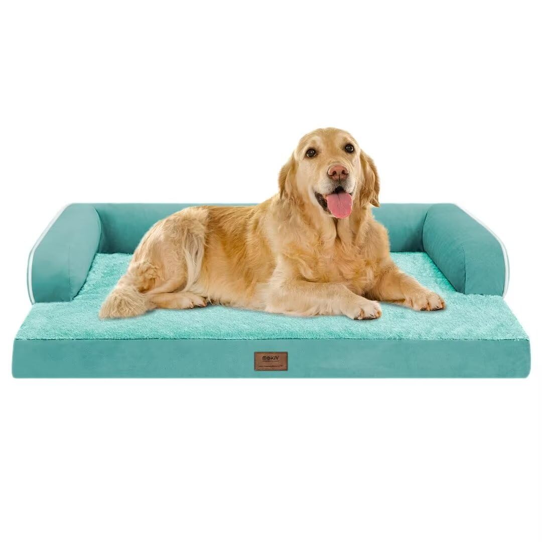 XL Christmas Dog Bed for Extra Large Dogs-Waterproof Large Dog Cat Bed with Sides,Foam Big Pet Couch Sofa Beds with Washable Rem