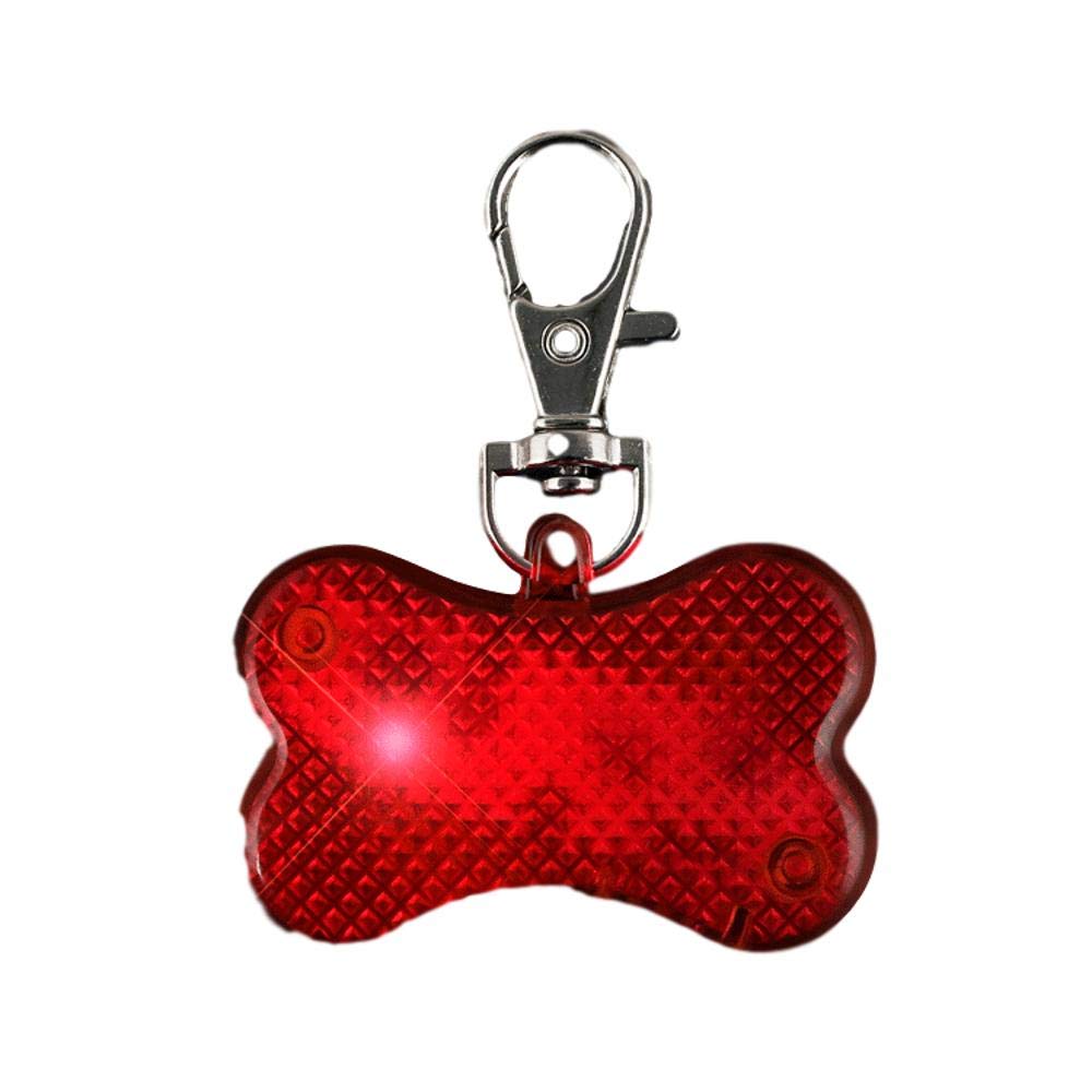 blinkee Red Flashing Dog Bone Body Name Tag Safety Light