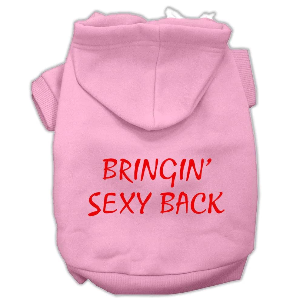 Mirage Pet Products Bringin' Sexy Back Screen Print Pet Hoodies, X-Small, Light Pink