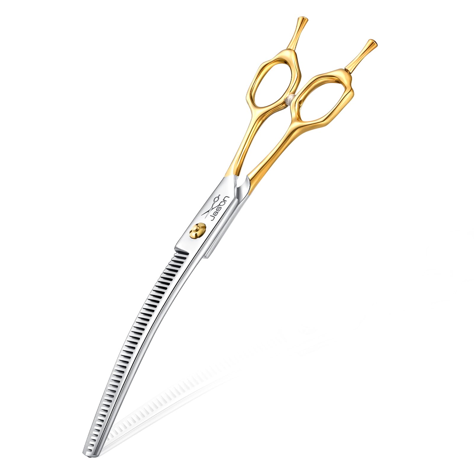 Jason Curved Thinner Dog Scissors - Ergonomic Updated Dog Grooming Scissors Sharp Curved Blender Dog Shears 440C Stainless Steel