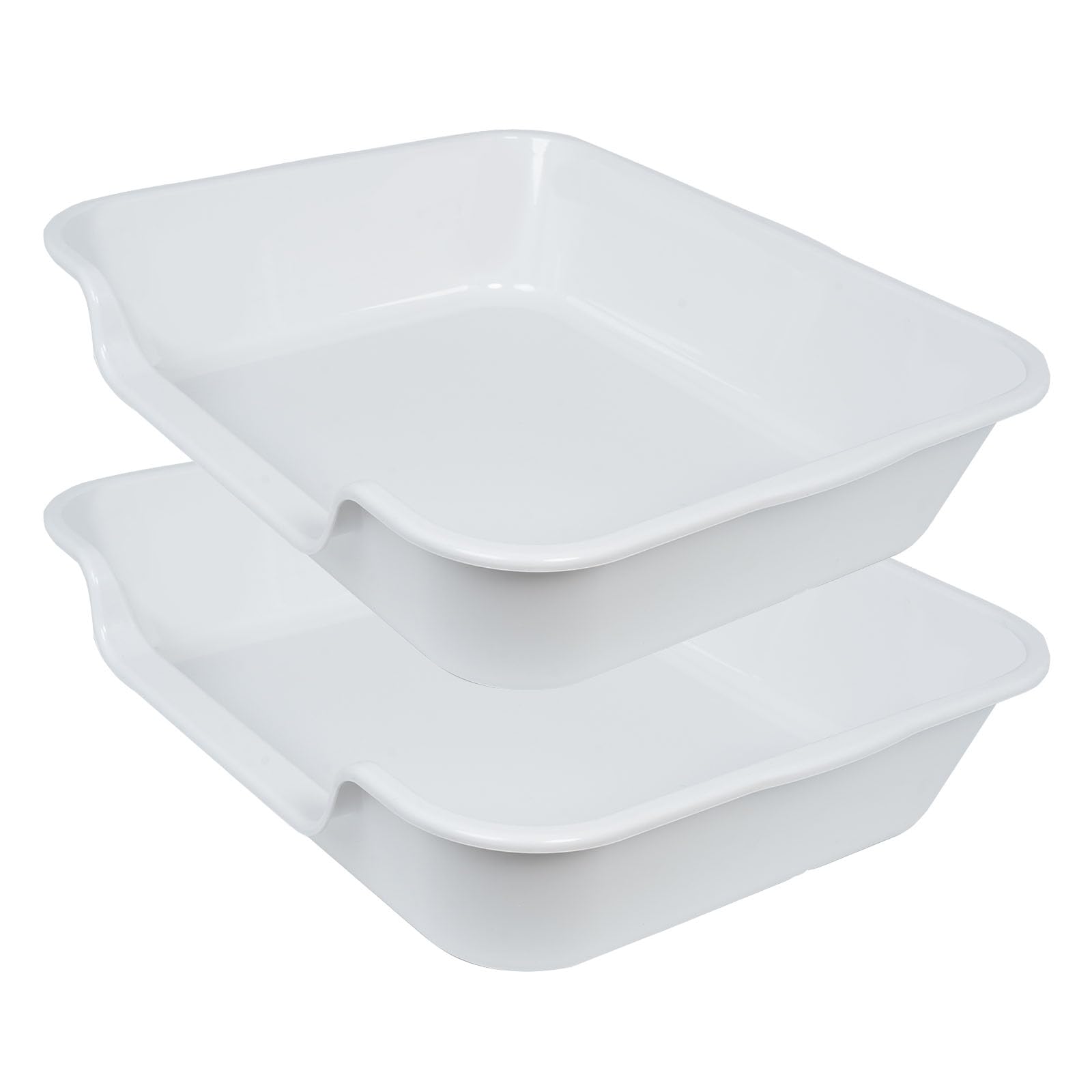 Ying Tutu 2 Pack Of Extra Large Cat Litter Box (Abs Material), Low Entry Senior Litter Pen For Geriatric Kitty Big Cats, Jumbo P