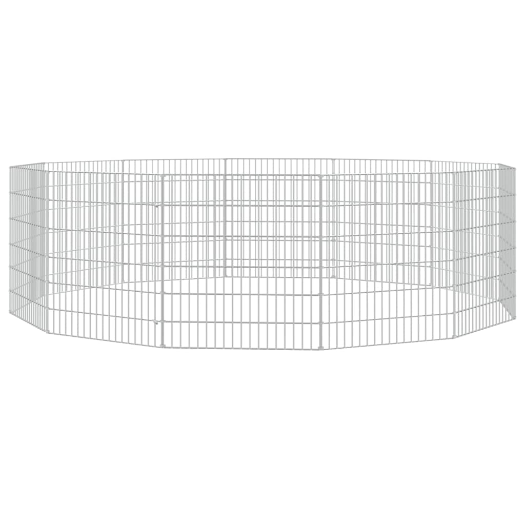 Vidaxl Free Range Animal Enclosure 12-Panel 21.3''X23.6'' Galvanized Iron
