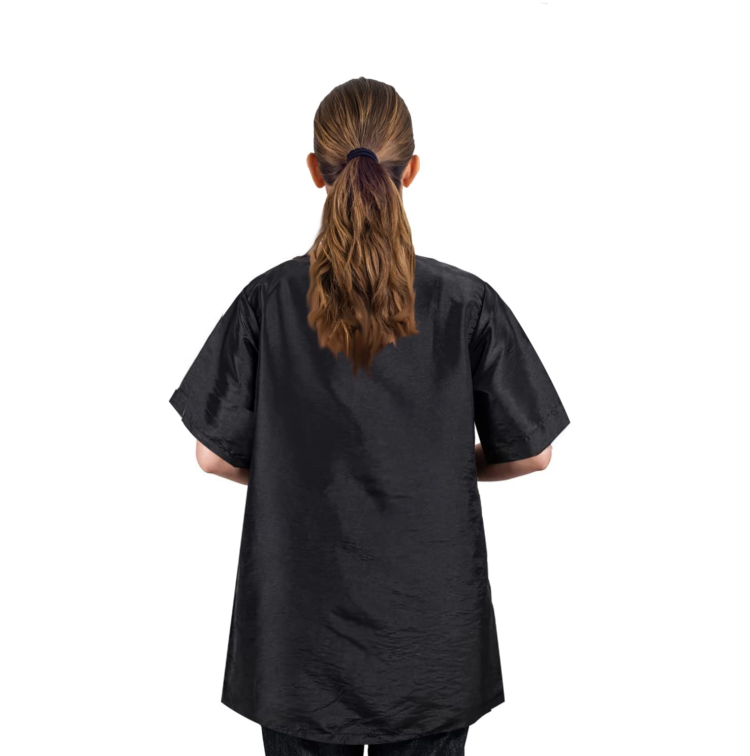 Gliitatu Dog Grooming Smock with Full Zipper, Non-Sticky Hair, Black (L)