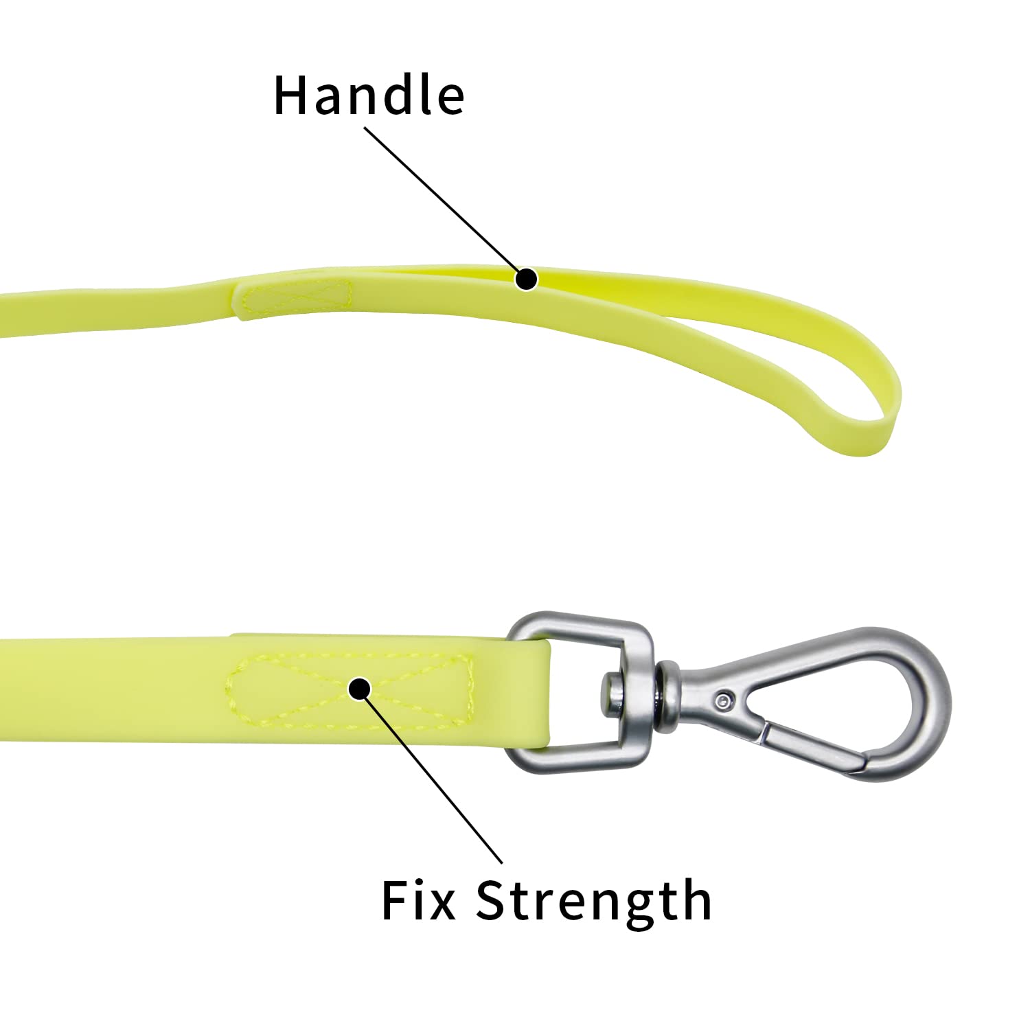 Waterproof Dog Training Leash 50Ft 30Ft 15Ft 10Ft 5Ft Heavy Duty Recall Long Lead For Large Medium Small Dogs (50Ft, Light Yellow)