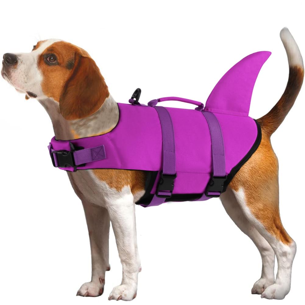Emust Large Dog Life Jacket, Dog Life Vests For Swimming, Small/Medium/Large Pet Swim Suit With Rescue Handle, Adjustable Pet Fl