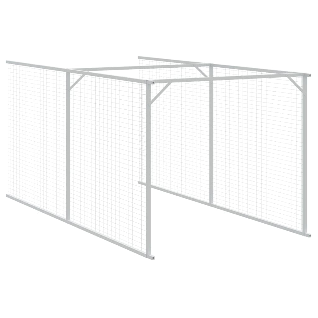vidaXL Dog House with Run Anthracite 43.3x320.1x43.3 Galvanized Steel