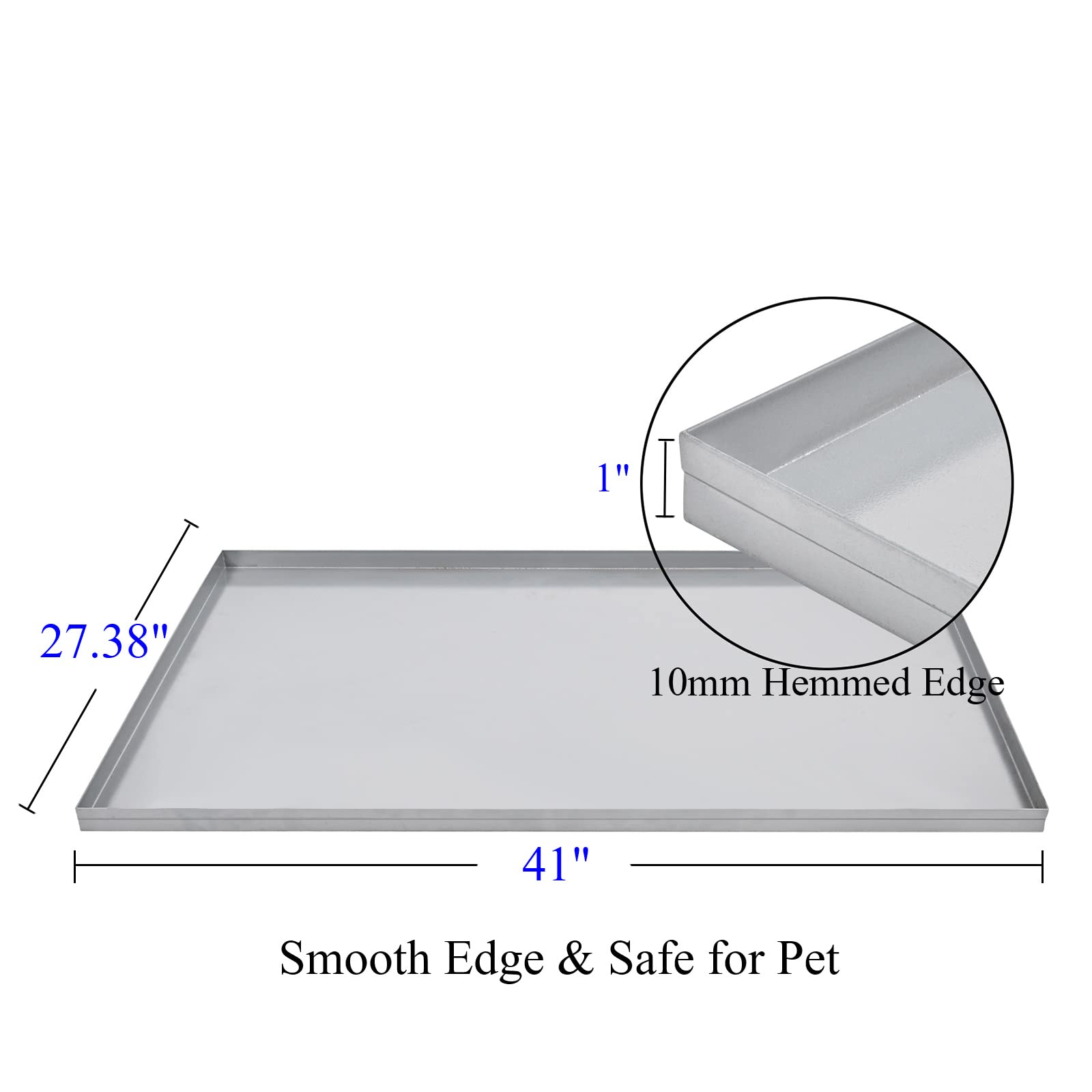 Icitywall 47X29.13X1 Replacement Tray For Dog Crate, Galvanized, Chew-Proof And Crack-Proof Dog Kennel Tray Replacement