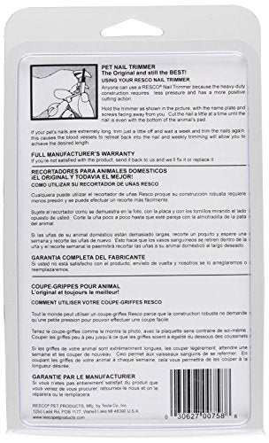 Resco Deluxe Cat Nail Clippers Original Pet Nail Trimmer, Red