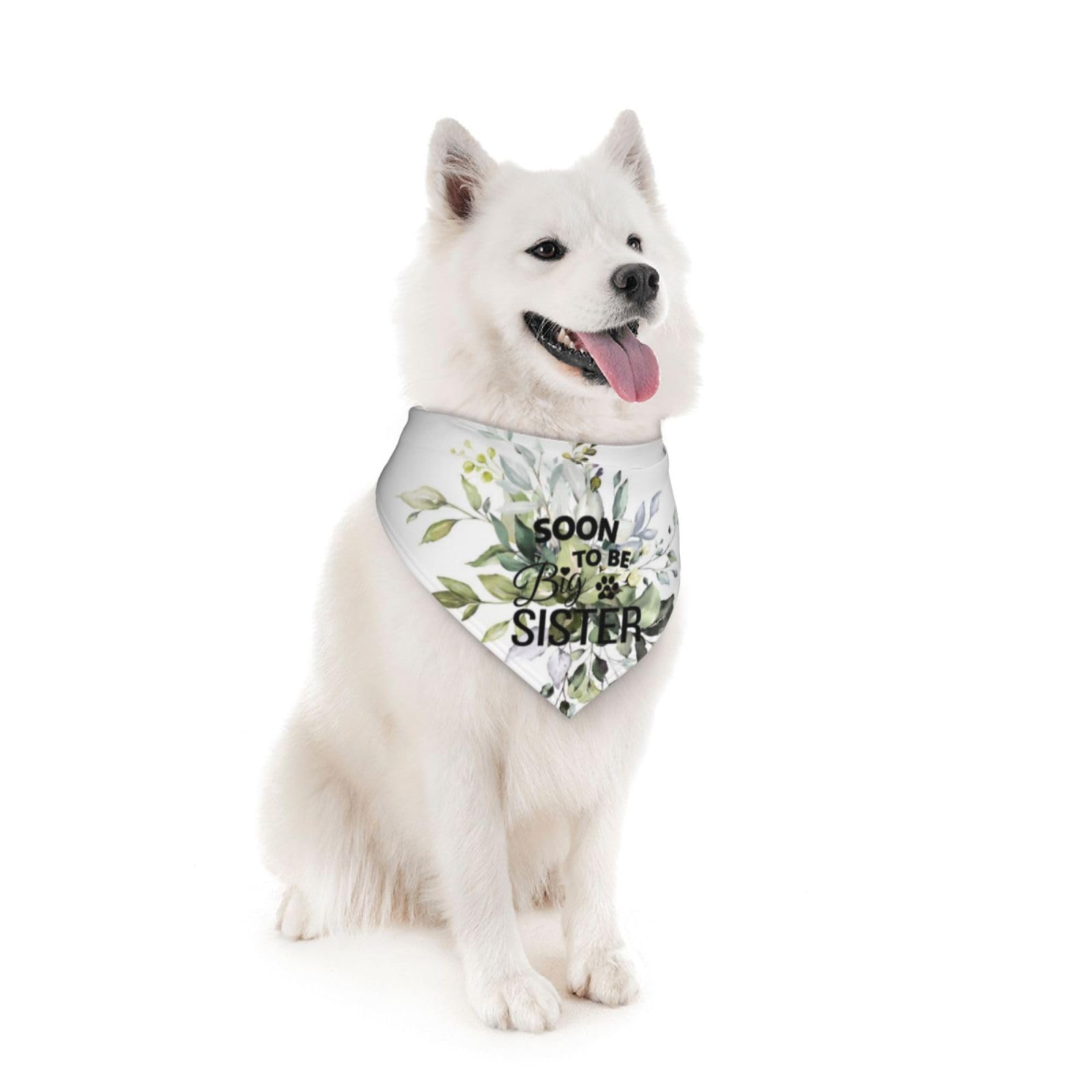 Soon To Be Big Sister Dog Bandana Scarf Triangle Bibs Pet Accessories Cat Kerchief