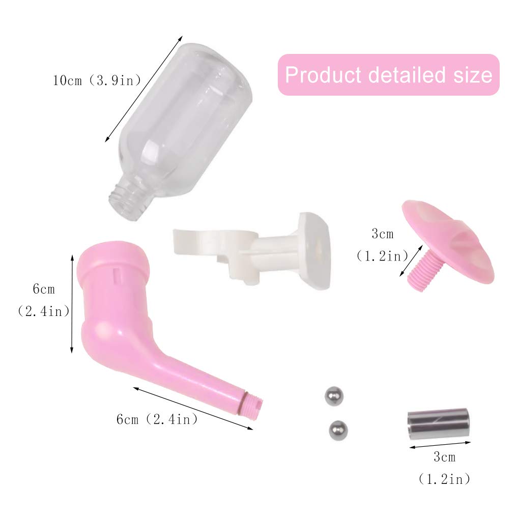 Andiker No-Drip Dog Water Dispenser Bottle-Dog Kennel Cage Water Dispenser Water Drinker Kettle For Pets Can Be Raised And Lowered Drinking Water Feeding Cage Water Bottle For Dogs (Pink)