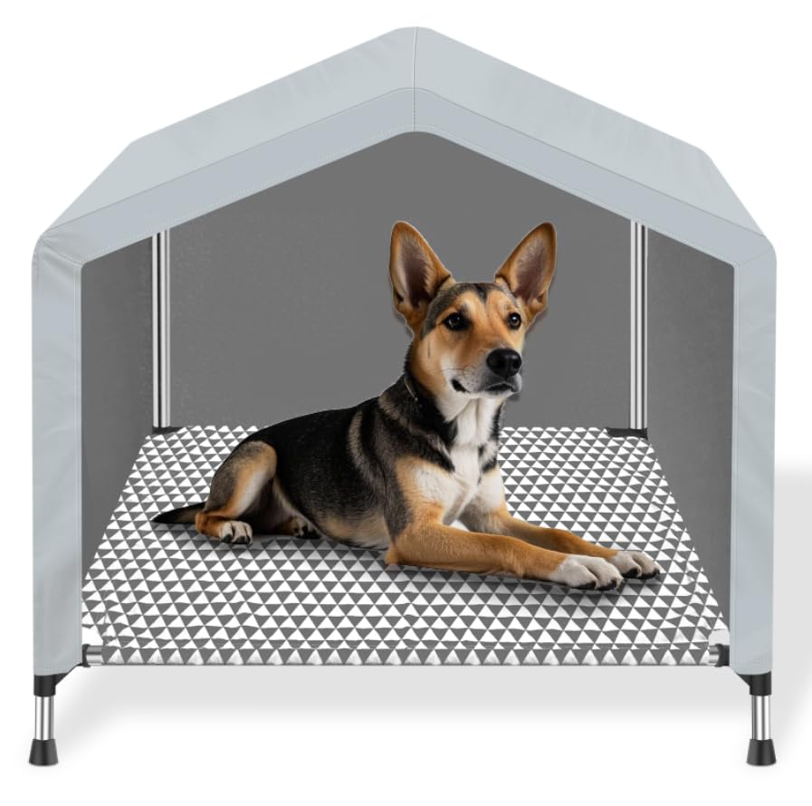 Outdoor Cat House,Indoor Cat Condos,Insulated Dog House,Cat Tent,For Cat&Dog (Upgraded Version) (Gray Triangle, S)