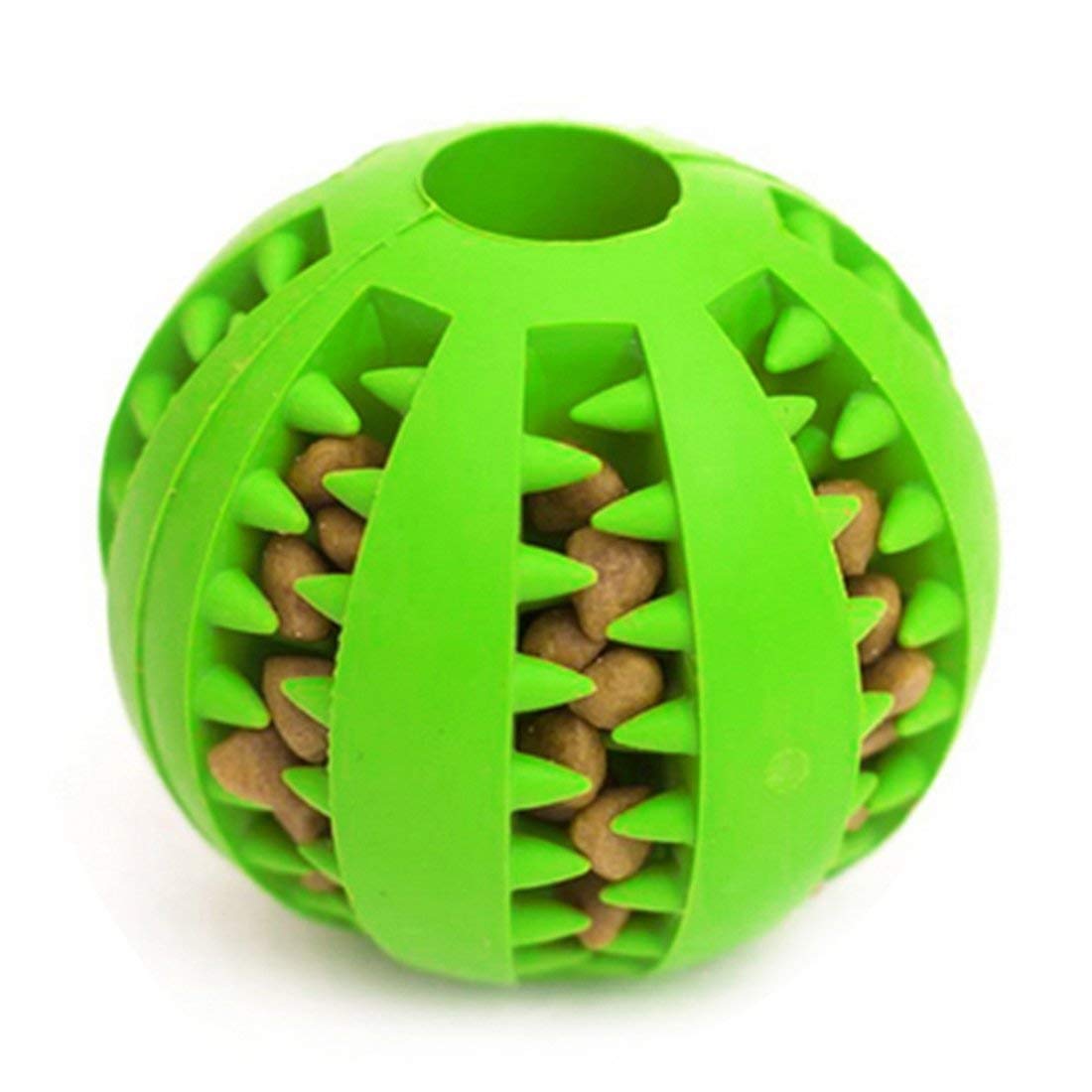 PSK PET MART Dog Toy Ball Nontoxic Bite Resistant Toy Ball for Small Pet Dogs Puppy Cat Dog Pet Food Treat Feeder Chew Tooth Cle
