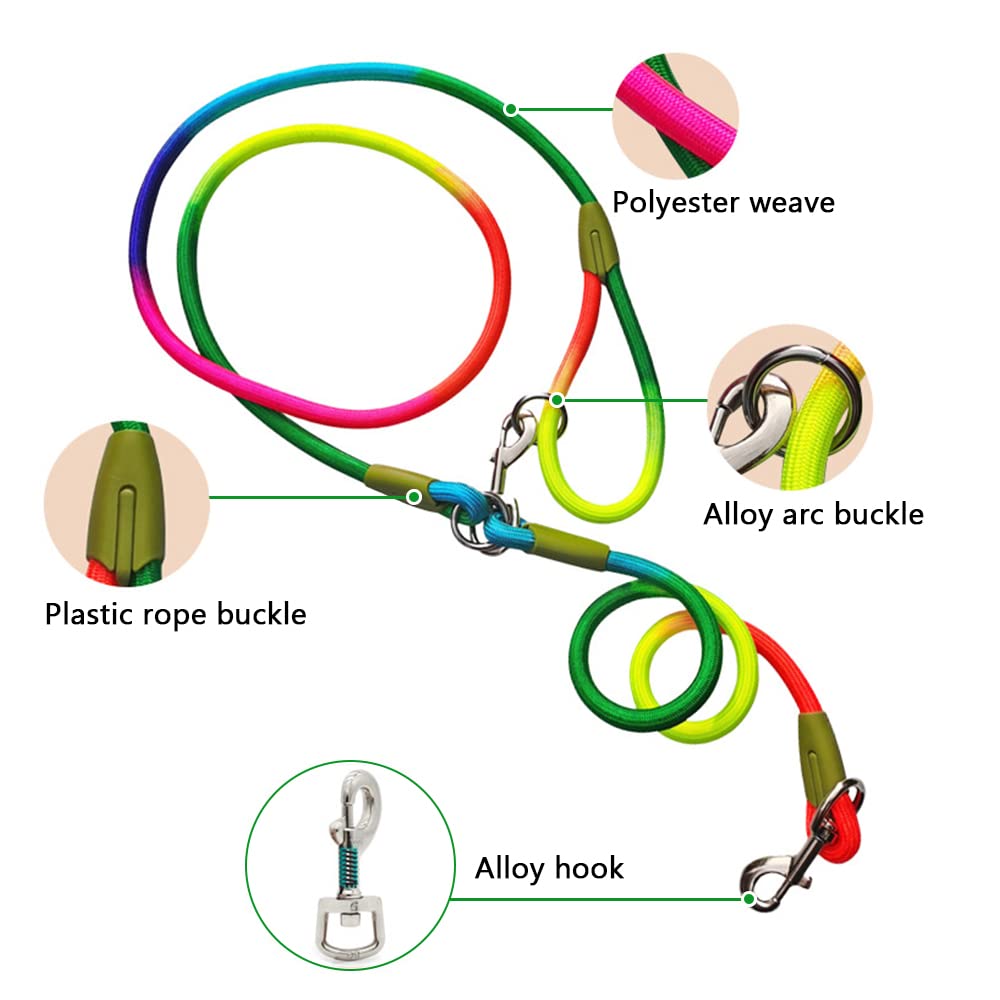 Pawstrip Hands Free Dog Leash Waist & Crossbody Rope With Slip Lead Durable For 2 Dogs Nylon Reflective Heavy Duty Hiking Bungee Leash For Small Large Dogs (Orange)
