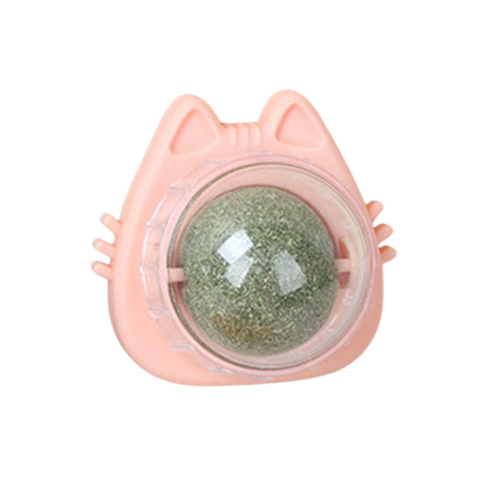 Ujeavette Catnip Balls For Cats Wall Rotatable Catnip Roller Ball Interactive Cat Toys Pink
