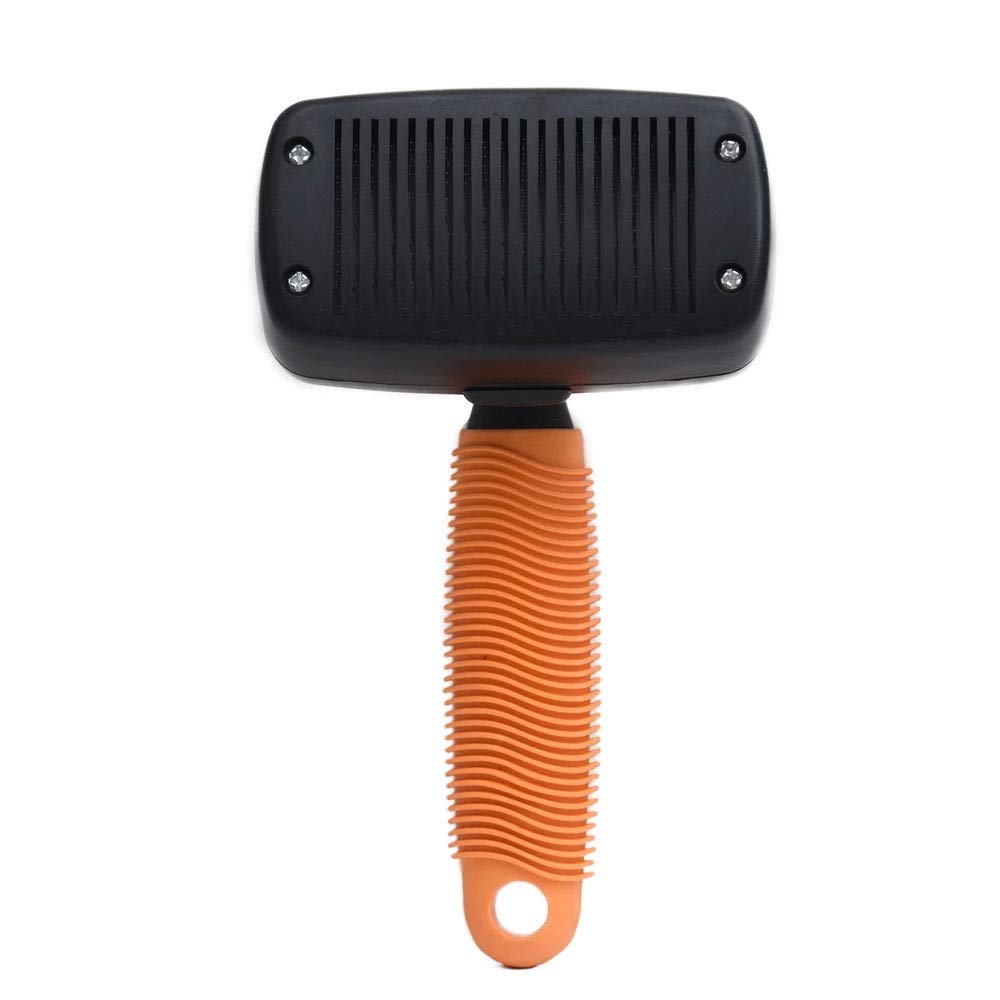 Heads Up For Tails Self Cleaning Slicker Brush For Dogs  Orange (Large)