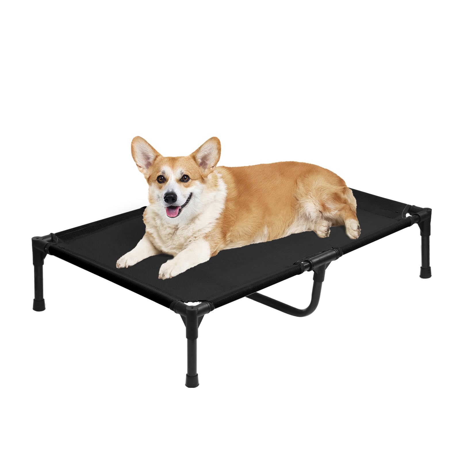 Cooling Elevated Dog Bed Medium Size Dog, Outdoor Raised Dogs Cot Beds, Portable Lifted Pets Hammock With Frame, Breathable Pet 