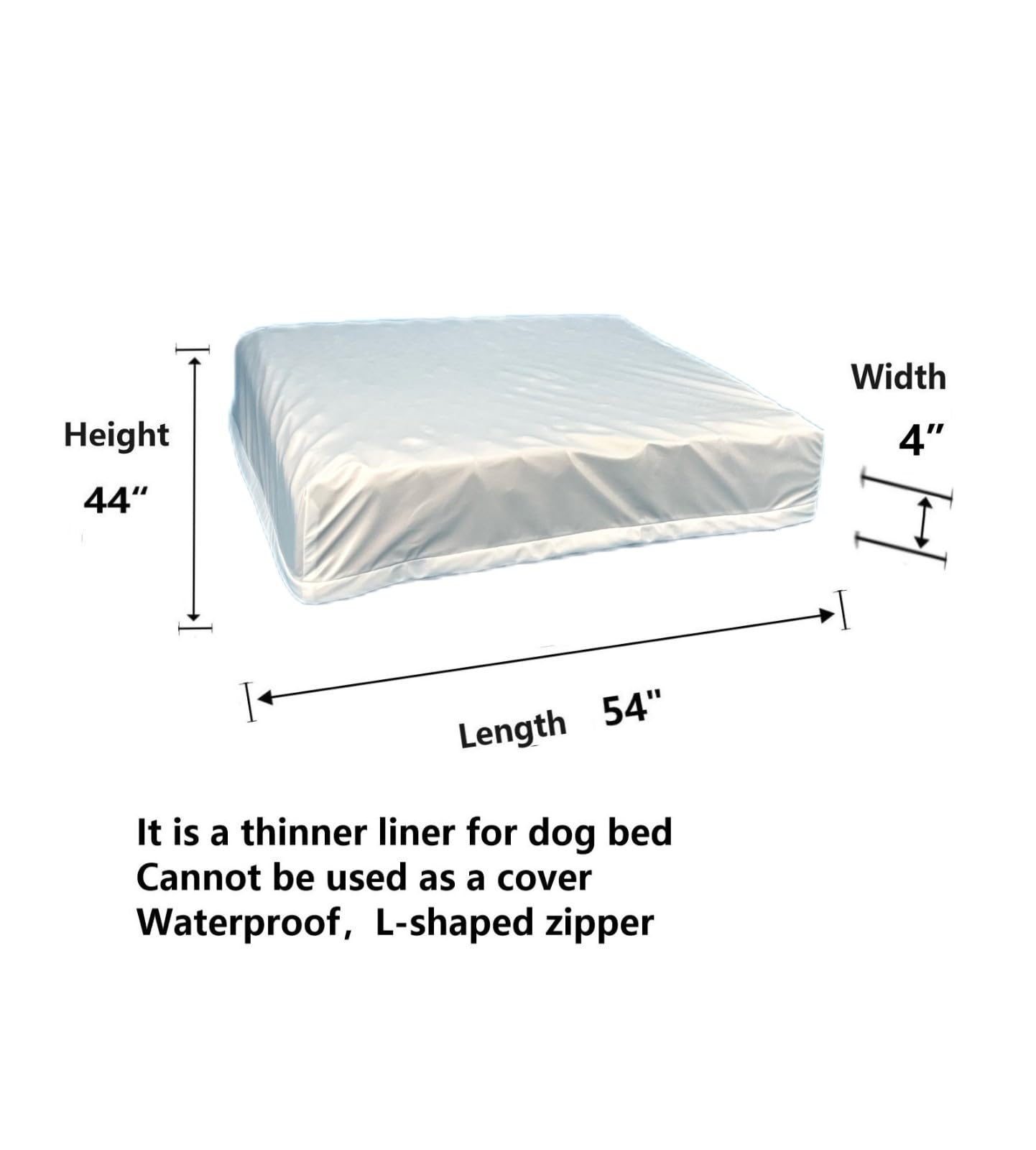 Eechicspace Waterproof Dog Bed Liner With Zipper Washable Extra Large For 54 X 44 Inch Dog Beds