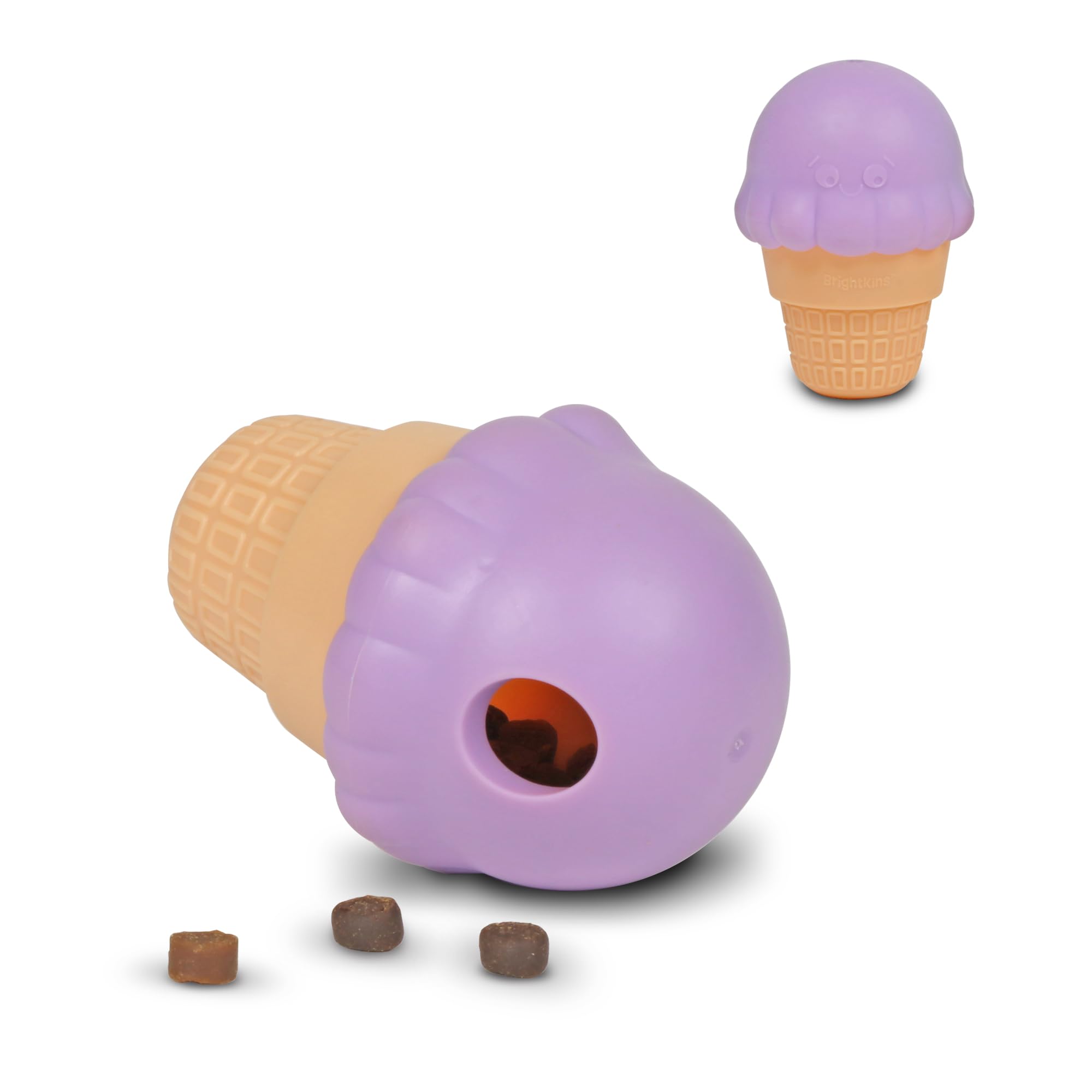 Brightkins Small Ice Cream Treat Dispenser, 2 Pieces, Dog Enrichment and Stimulation Puzzle Toys, Chew Toys