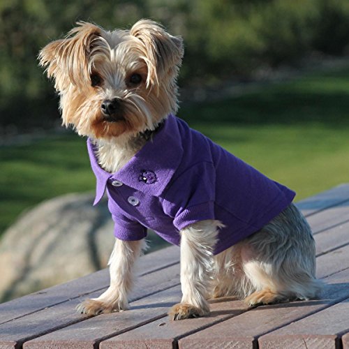Doggie Design Solid Dog Polo Shirt (Ultra Violet, S)