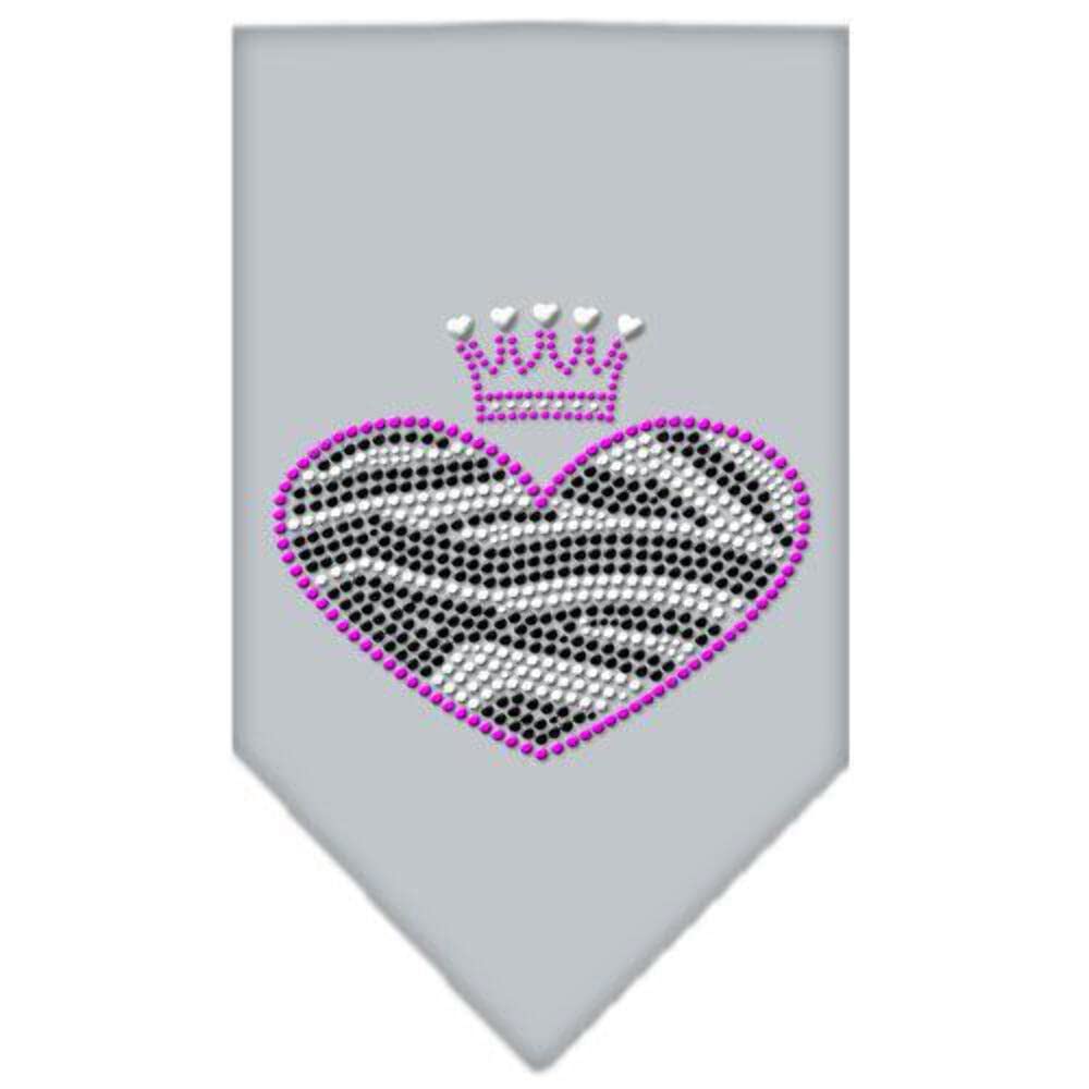 Mirage Pet Products 67-86 LGBPK Zebra Heart Rhinestone Bright Pink Print Bandana, Large
