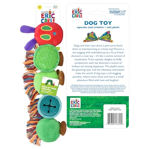 Multipet Eric Carle Very Hungry Caterpillar 14 Treat Plush Dog Toy