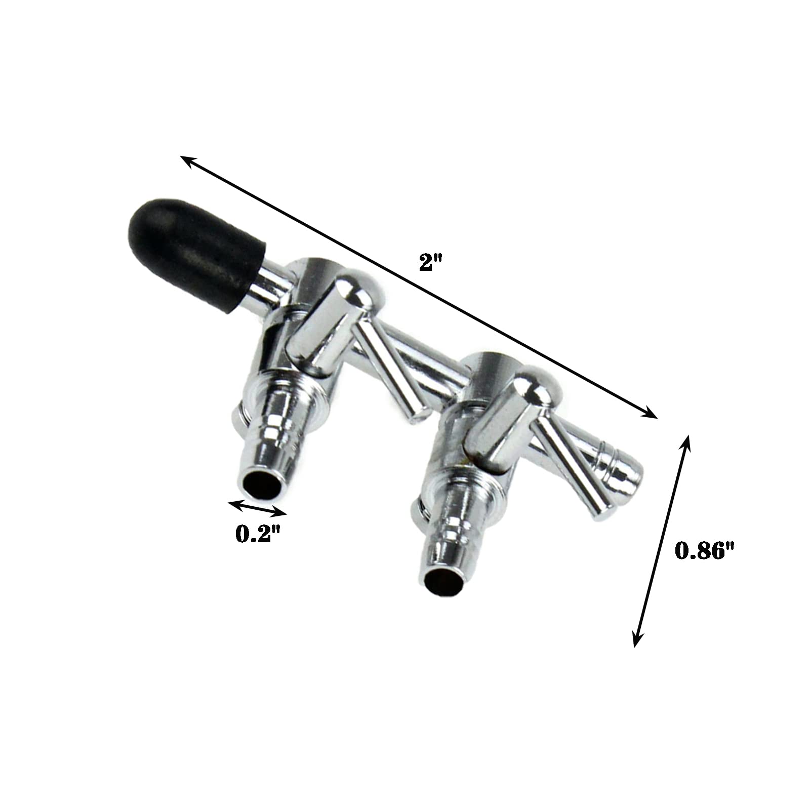 Aquaneat Aquarium Control Valve, Fish Tank Air Valve, Metal Stainless Steel Gang Valve, Air Flow Distributor Splitter For Air Pump (X-Small 2 Way)