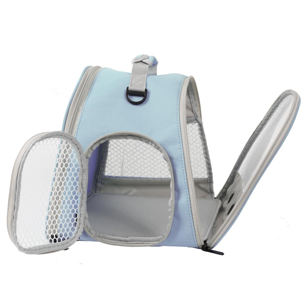 Guinea Pig Carrier Backpack, Clear Bubble Window Backpack for Guinea Pig, Bunny Rat Bird (Blue, Carrier)