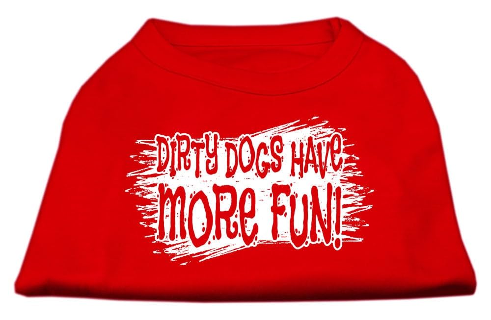 Pet Dog & Cat Shirt Screen Printed, 'Dirty Dogs Have More Fun' Brown Lg (10-14 Lbs.)