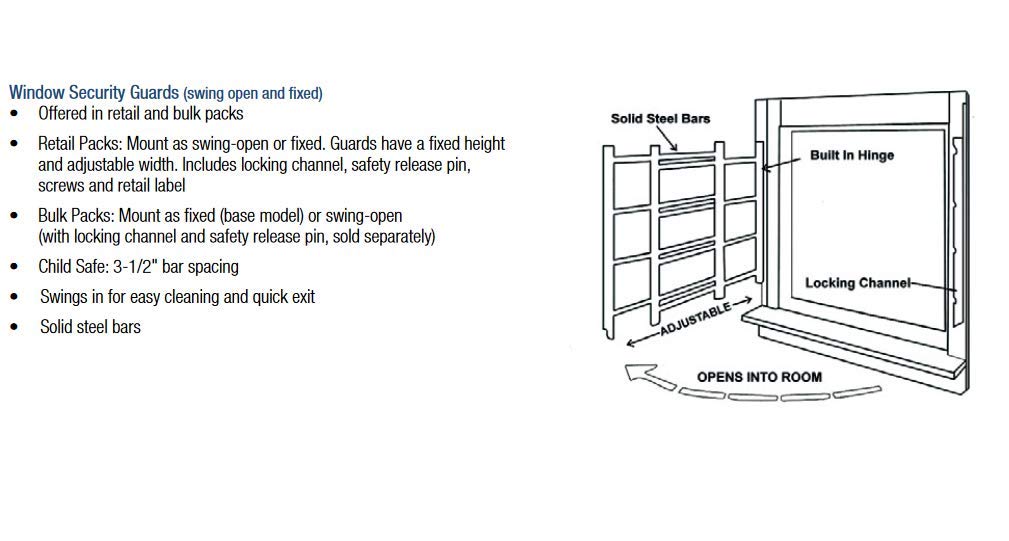 Knape & Vogt 1133 Child Safety Guard, 3-Bar: Width 24'' to 42'' - Max height: 14'', White