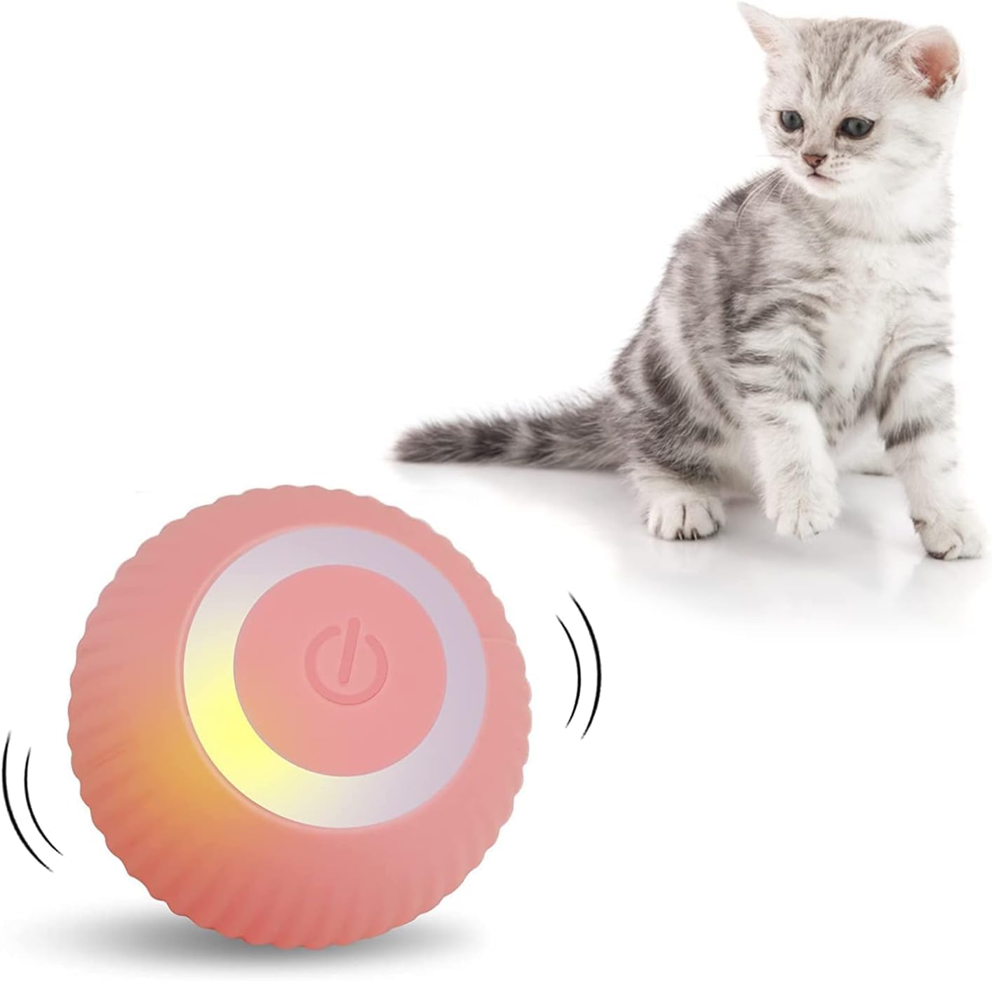 Bittzoot Cat Toy Ball Intelligent Funny Cat Ball 360 Degree Rotatable Cat Toys Rechargeable Rotating Ball With Led Light, Cat Ch