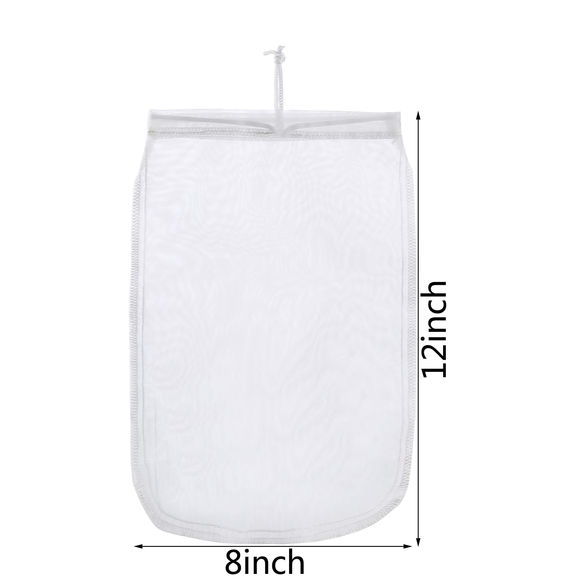 Alegi Aquarium Filter Media Bag Extra Fine, Reusable 180 Micron Drawstring Mesh Bags For Activated Carbon (12''*8'' (6 Pack))