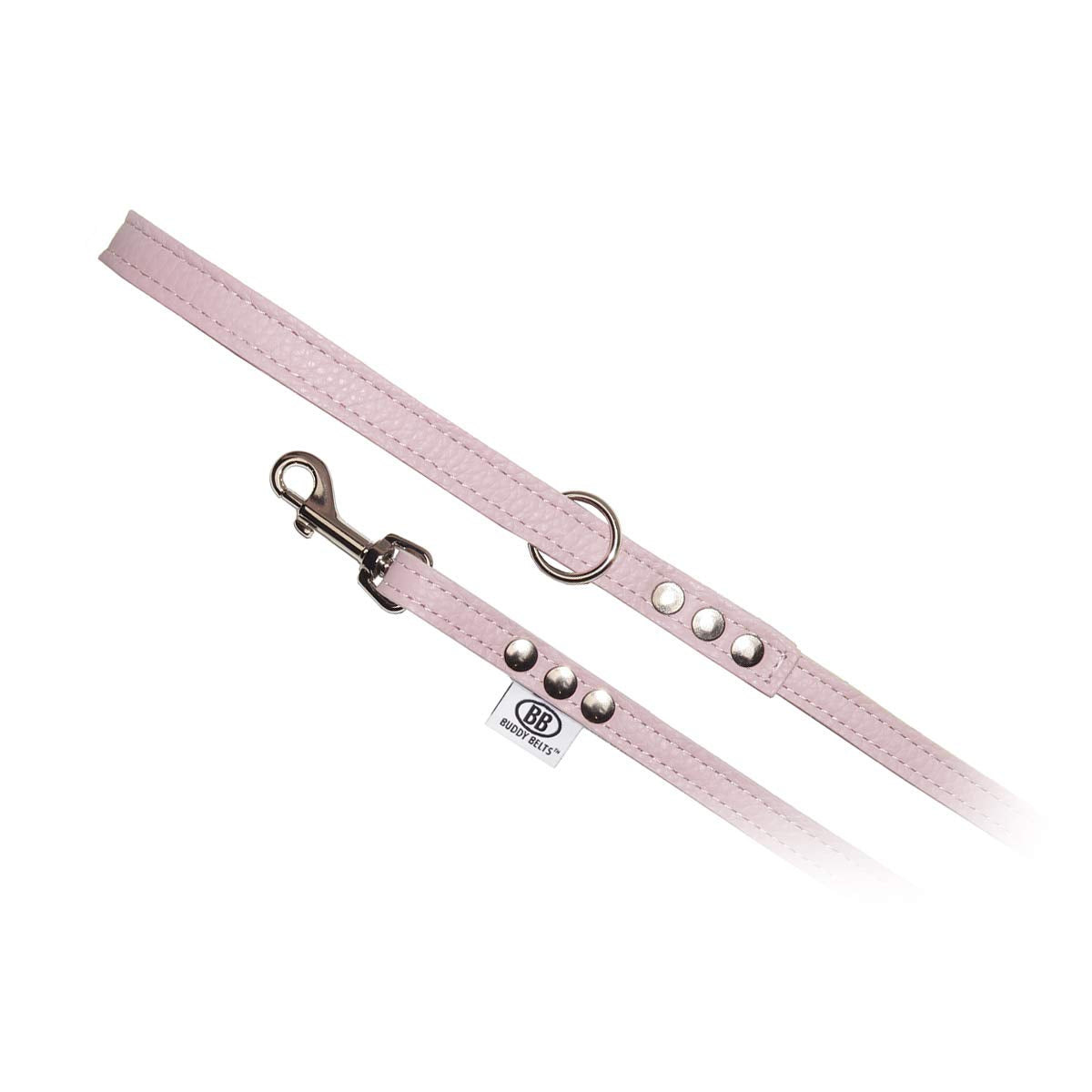 Buddy Belt All Pebble Grain Leather Leash Pink - Premium Edition (3/4'' X 4')