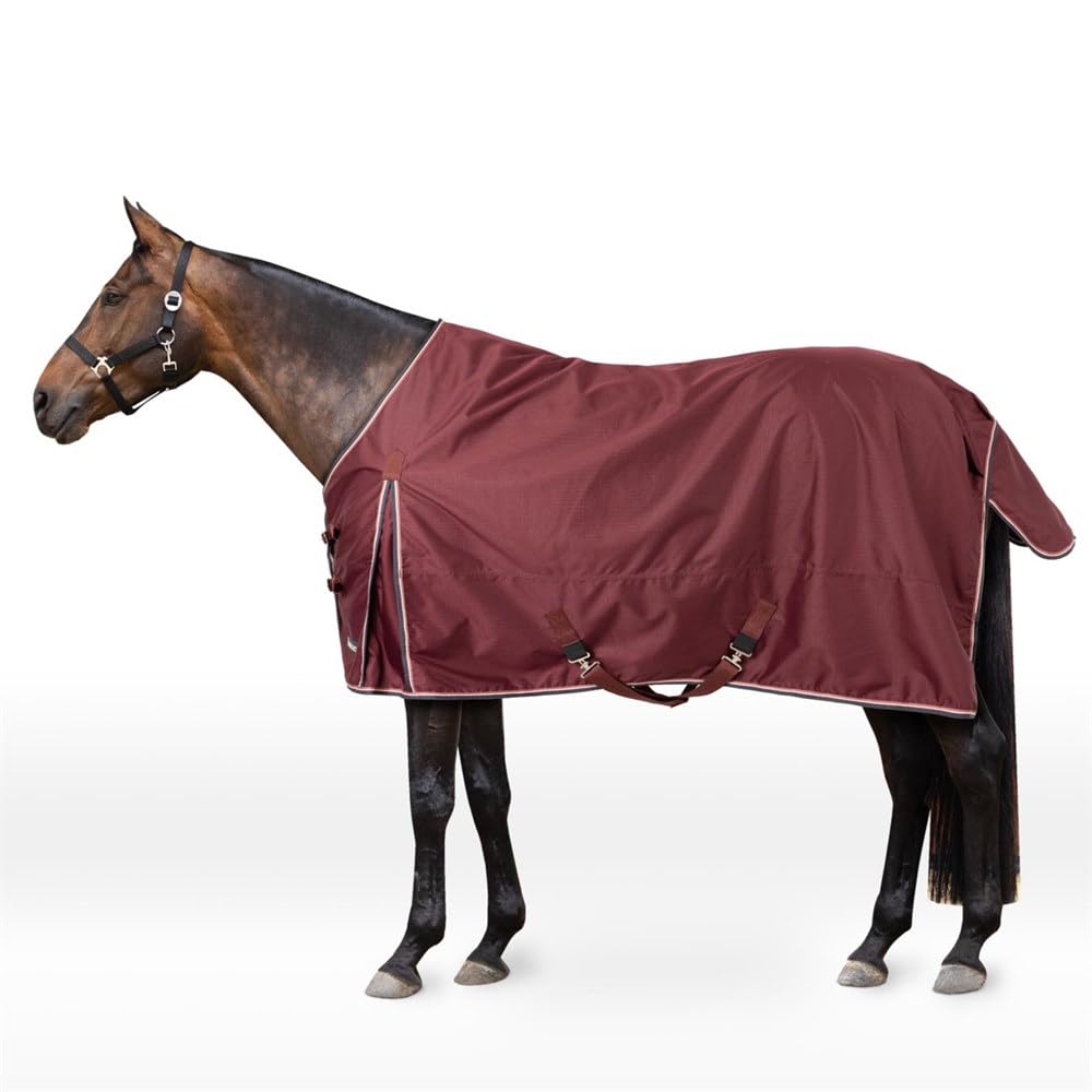 HORZE Glasgow Lightweight Waterproof Horse Turnout Blanket (100g Fill) - Burgundy - 75 in
