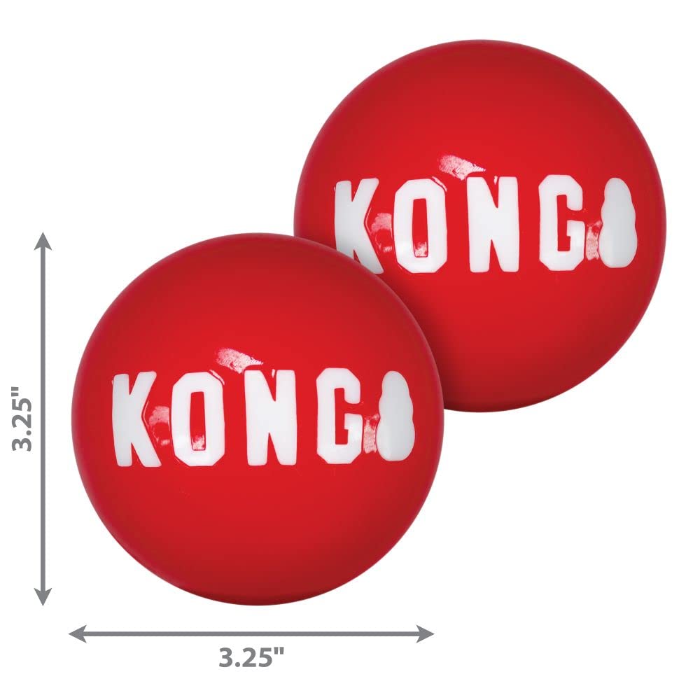 Kong - Signature Balls - 2 Pack Durable Ball For Chasing And Retrieving - For Large Dogs
