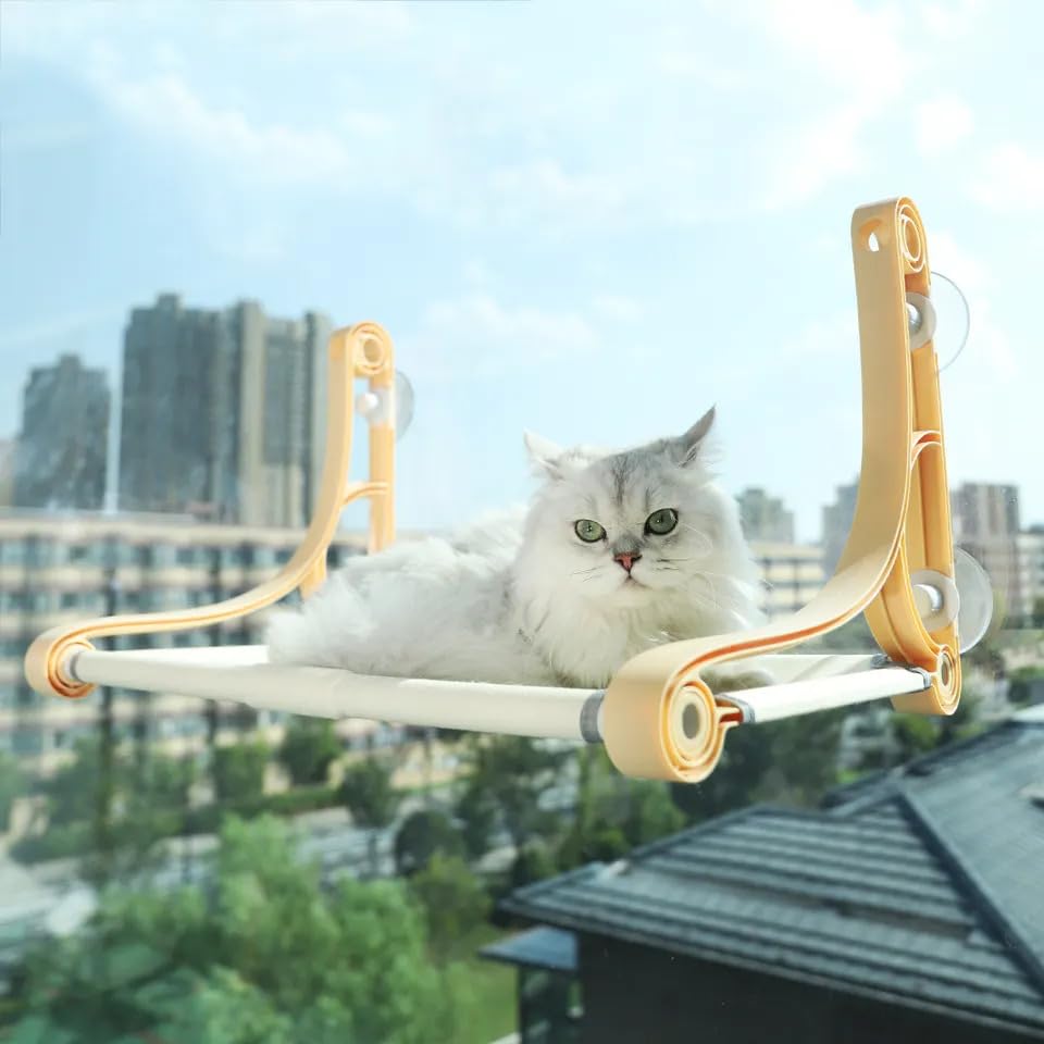 Dwd Cordless Cat Window Seat - Cat Window Hammock - Pet Wall Hammock - Upgraded Model - Holds Over 20Lbs - Perch For Animals To 