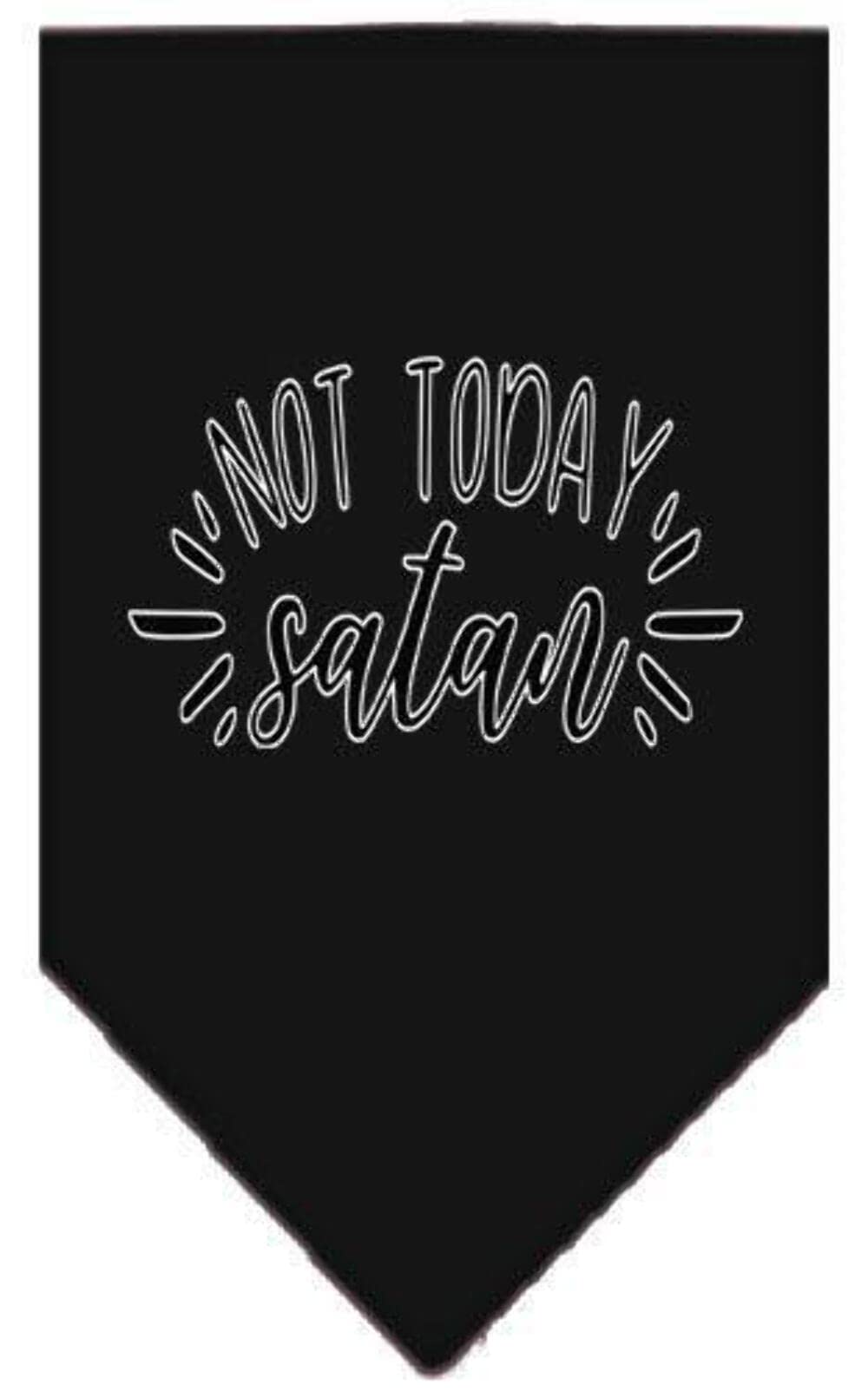 Pet and Dog Bandana Screen Printed, &quot;Not Today Satan&quot; Cocoa Large