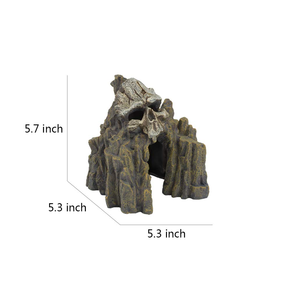 Ehc Skull Mountain Aquarium Ornament Fish Tank Decorations Small Terrain Scenery Decorations For Reptile Wargaming