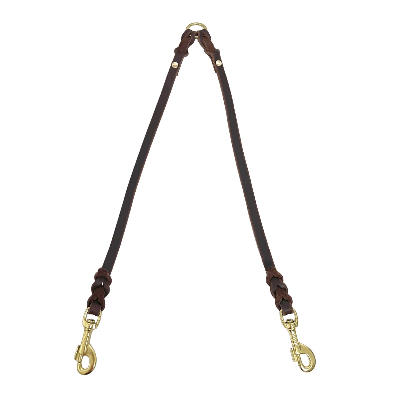 Lwbmg Genuine Leather Braided Coupler For Dog Leash,Leather Dog Leash For Walking Two Dogs, Multipurpose, Can Be Used As Safety 