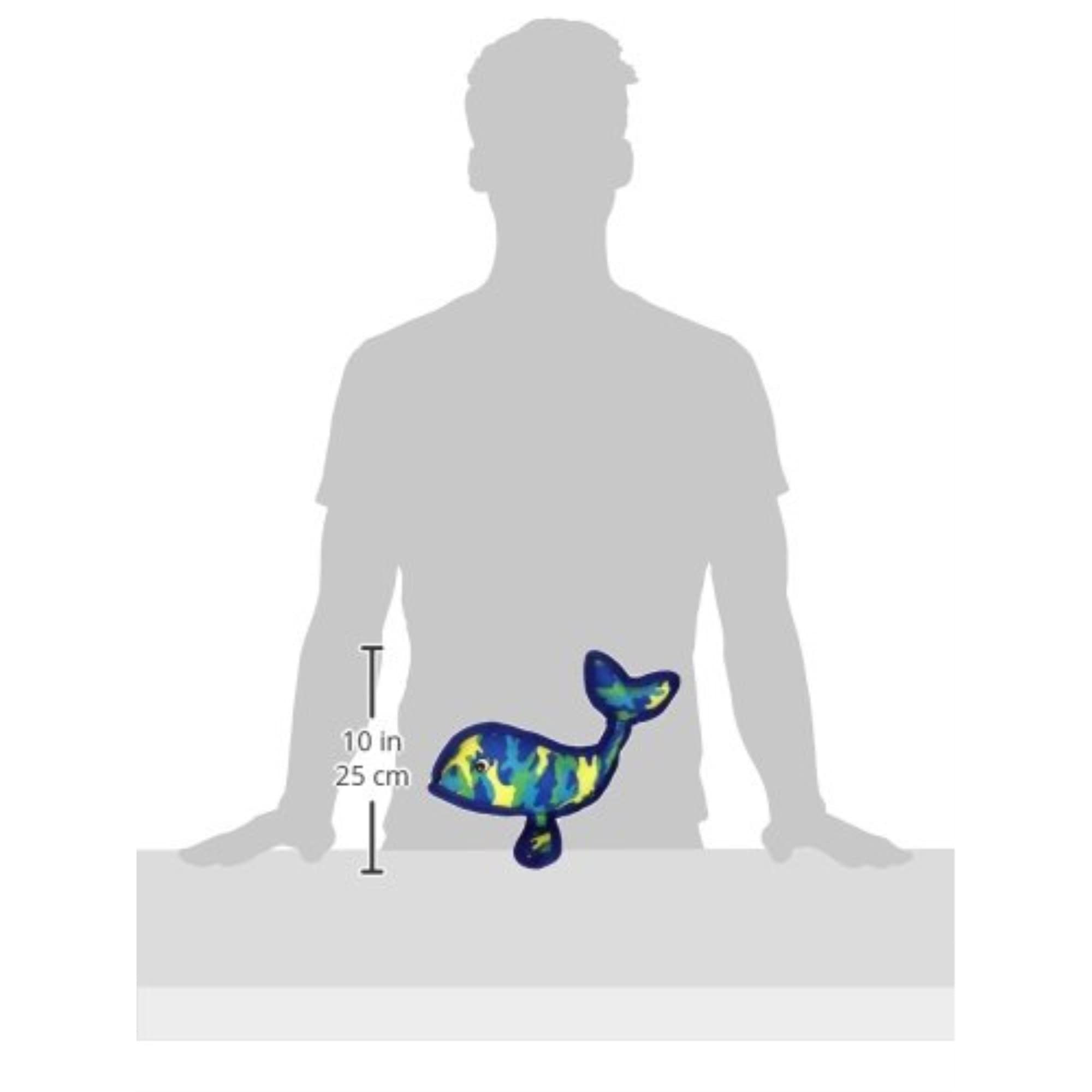 Pet Lou Squeeze Me Glamorous Sea Warrior Camouflage Whale Dog Toy, Blue