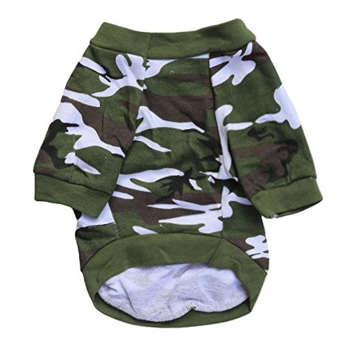 Droolingdog Camo Dog T-Shirt, Medium, Green